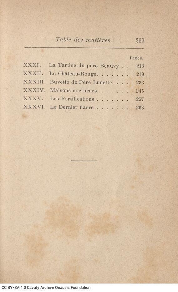 16.5 x 11 cm; 2 s.p. + XIII p. + 269 p. + 9 s.p., l. 1 bookplate CPC on recto, p. [I] half-title page, p. [II] previous and u